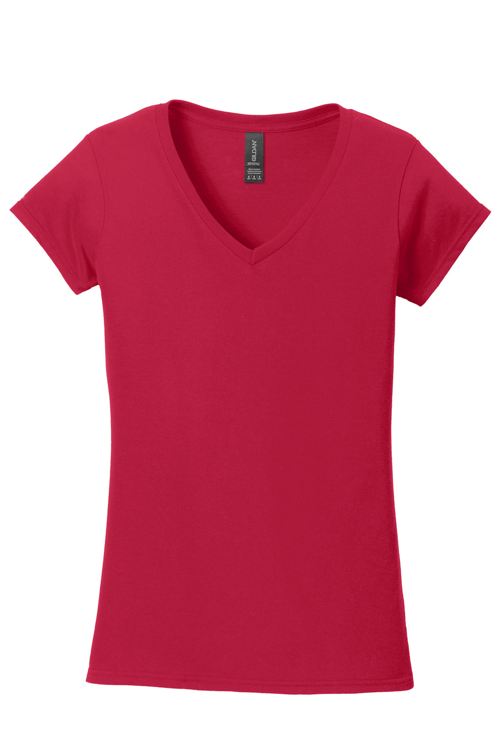 LHS Red V Neck Short Sleeve Red Rhythm Logo in Black
