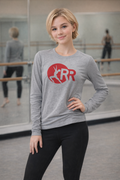 LHS Grey Round Neck Long Sleeve Red Rhythm Logo in Red