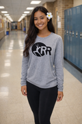 LHS Grey Round Neck Long Sleeve Red Rhythm Logo in Black
