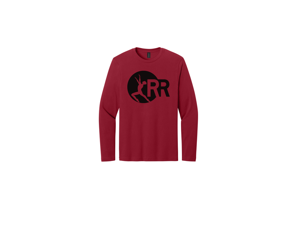 LHS Red Round Neck Long Sleeve Red Rhythm Logo in Black