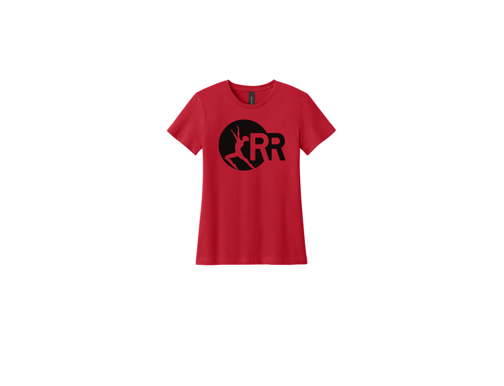 LHS Red Round Neck Short Sleeve Red Rhythm Logo in Black