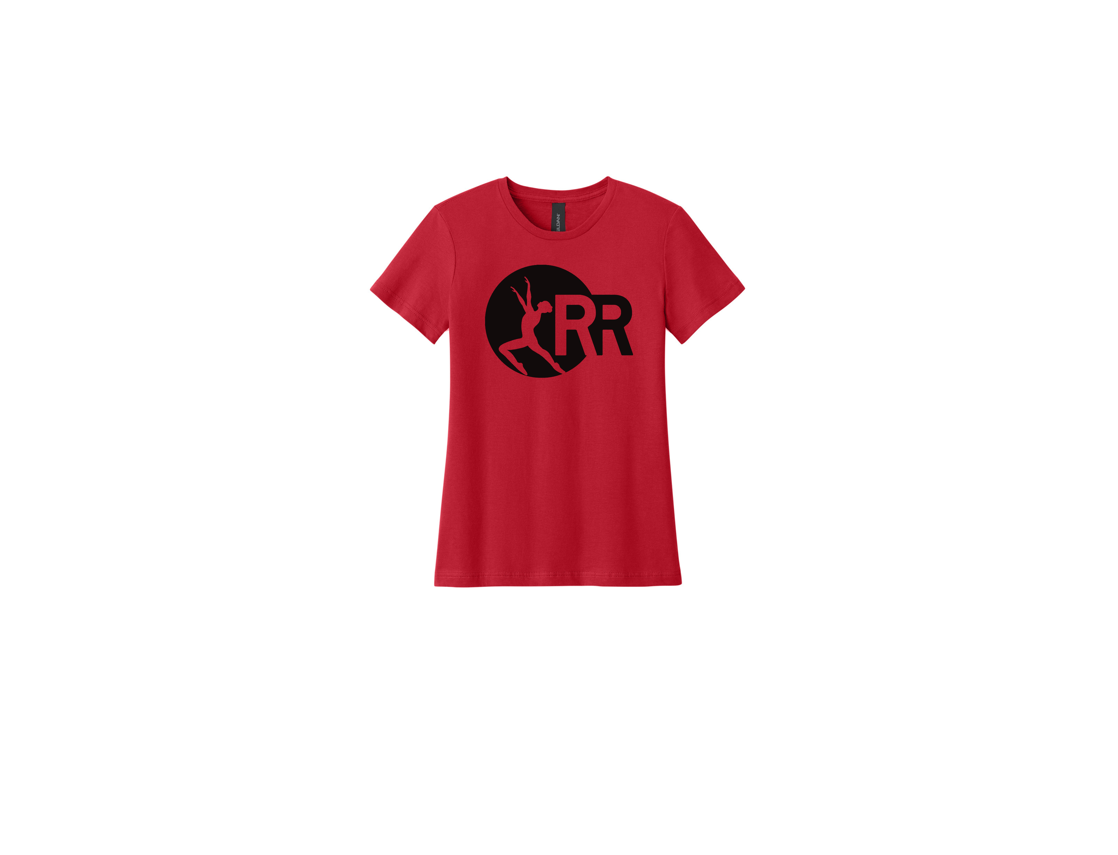 LHS Red Round Neck Short Sleeve Red Rhythm Logo in Black