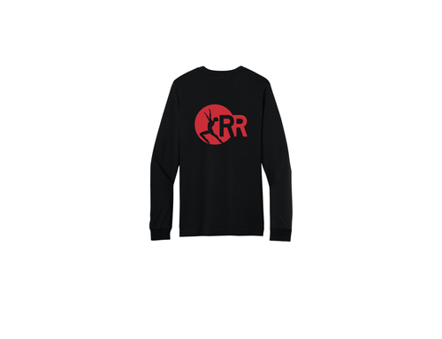 LHS Black Round Neck Long Sleeve Red Rhythm Logo in Red