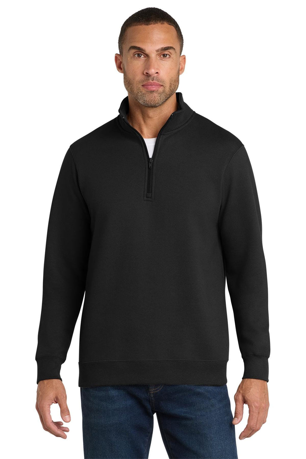LHS Men's Black Quarter Zip with Red RR Logo only